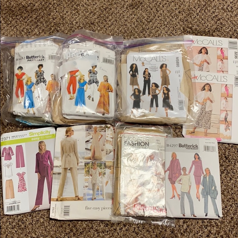 Lot of 9 women’s business casual sewing patterns for handmade clothing
